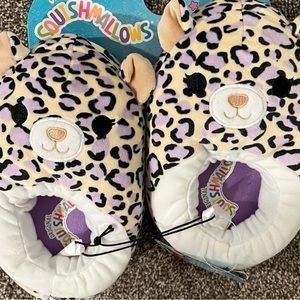 Girls 2-3 Squishmallow Purple Cheetah Print slippers